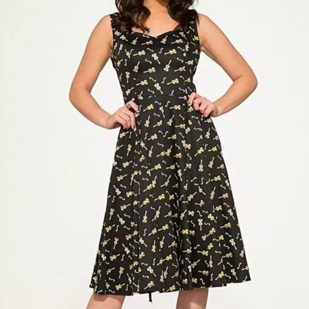 Black Violin Fit & Flare Dress